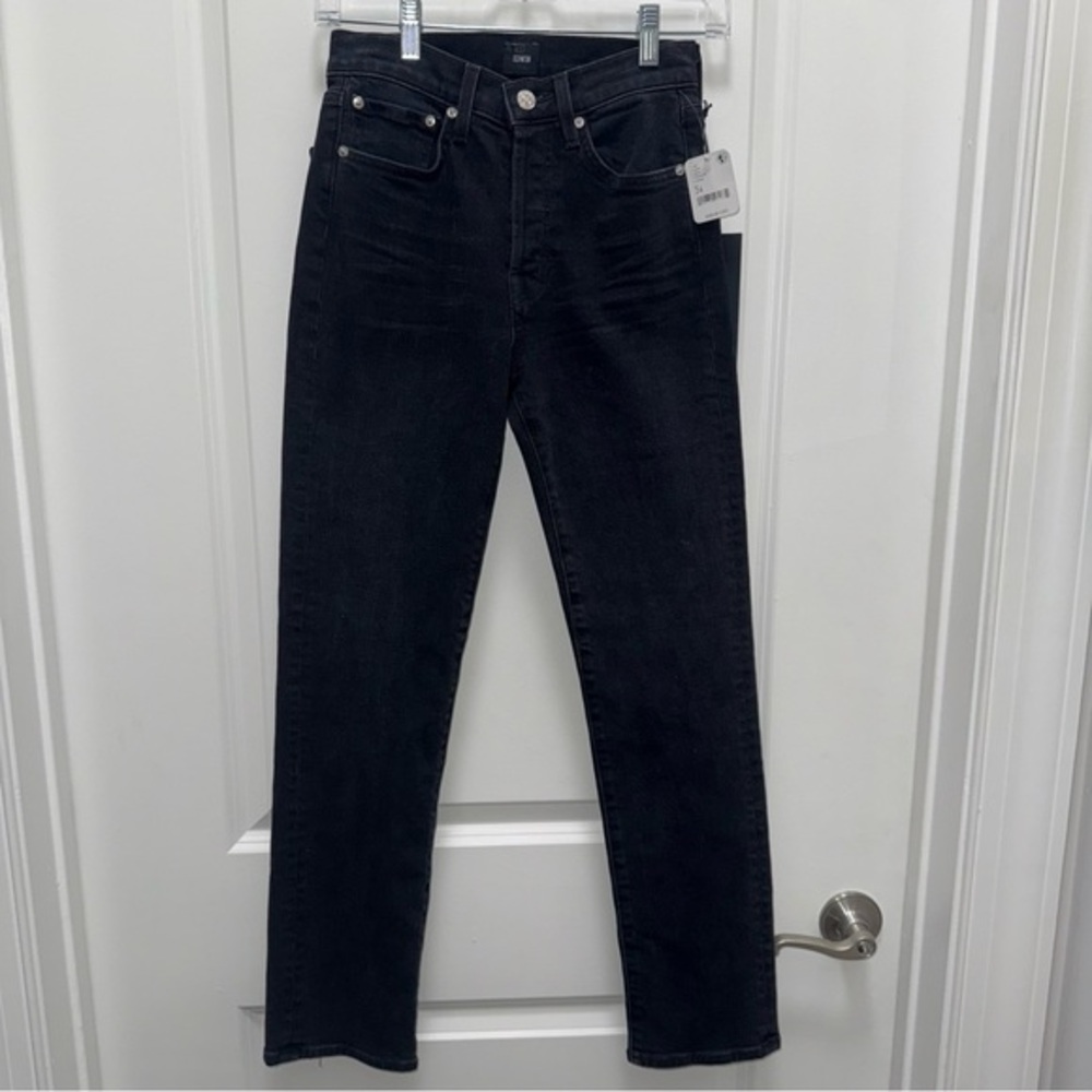 NWT Free People Edwin Hana Goth Black Straight Jeans